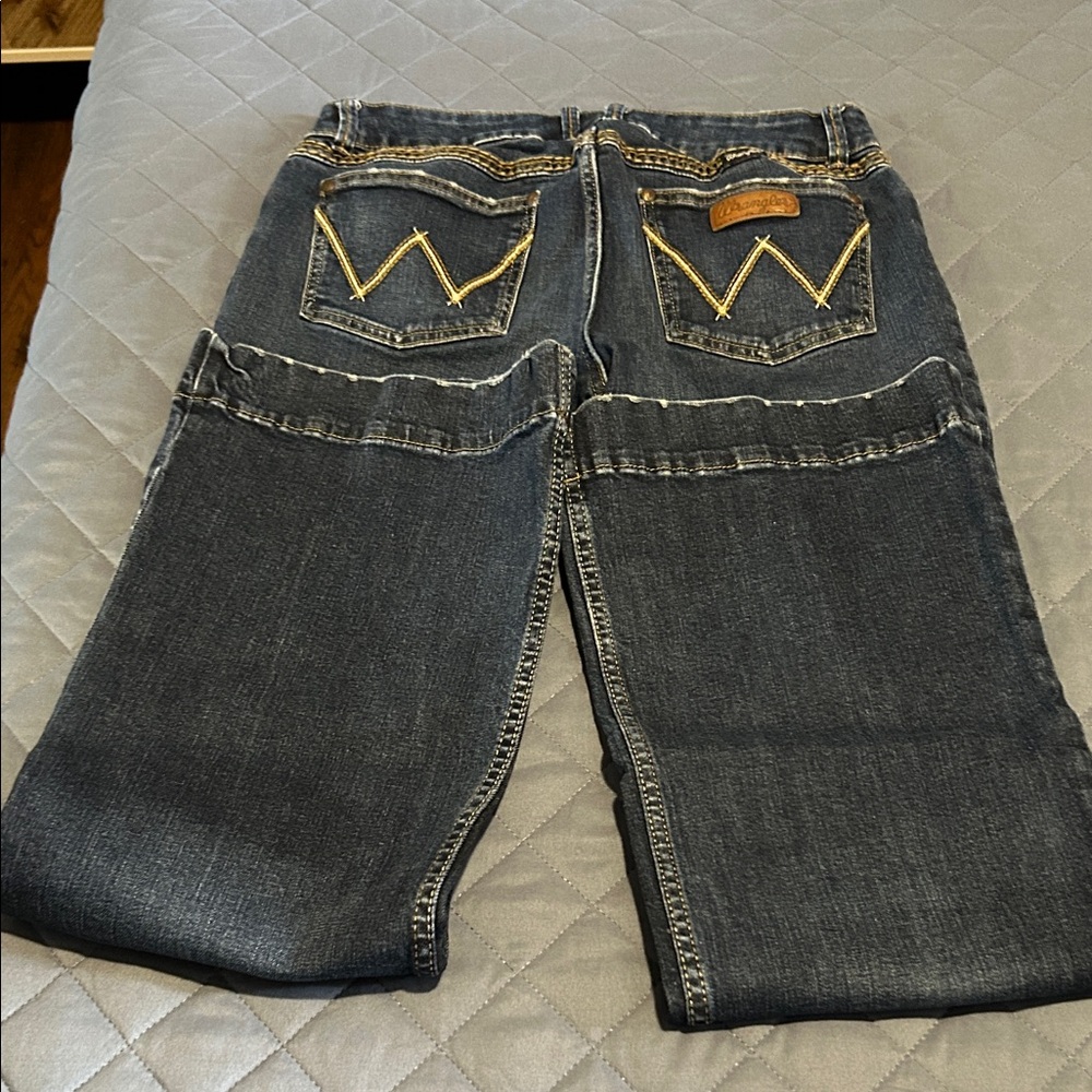 Wrangler Dark Blue Women's Flare Jeans - Picture 5 of 7